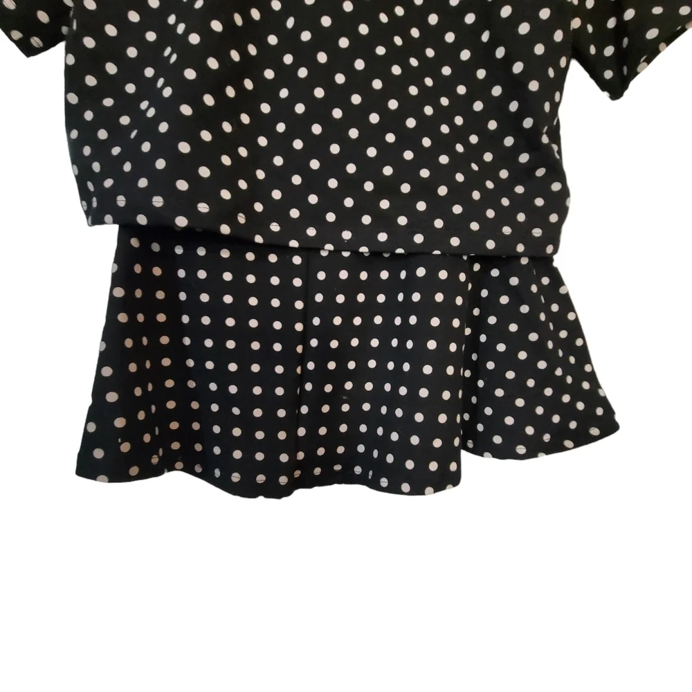 Gap kids shirt and skirt outfit black with polka dot design kids size small 6-7